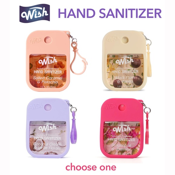 Wish Other - 𝐖𝐢𝐬𝐡 Silicone Keychain 𝐇𝐚𝐧𝐝 𝐒𝐚𝐧𝐢𝐭𝐢𝐳𝐞𝐫 Case in 4 Colors CHOOSE ONE